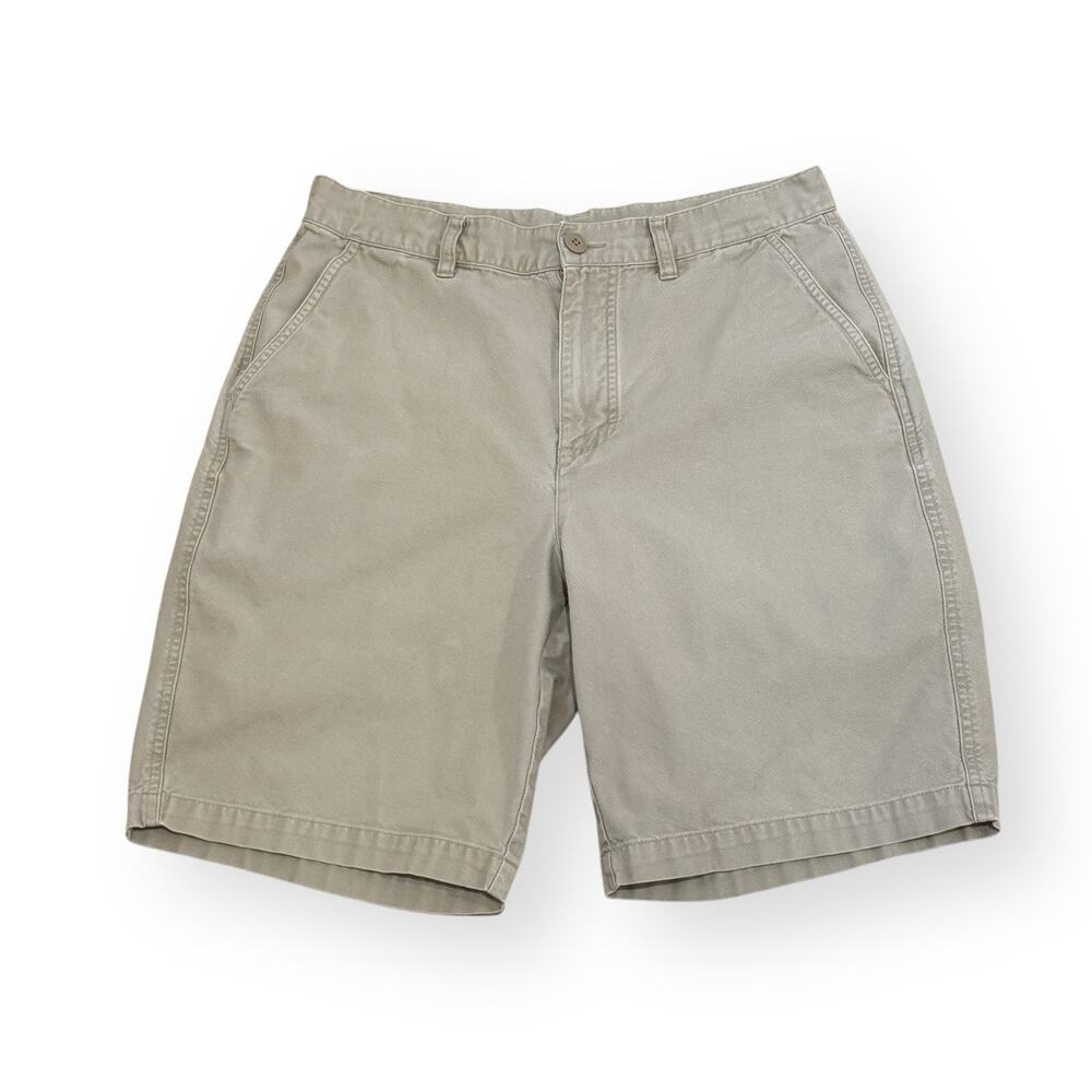Patagonia Mens 32 Duck Shorts 9” Beige Khaki 57075 Organic Cotton Hiking STAINS